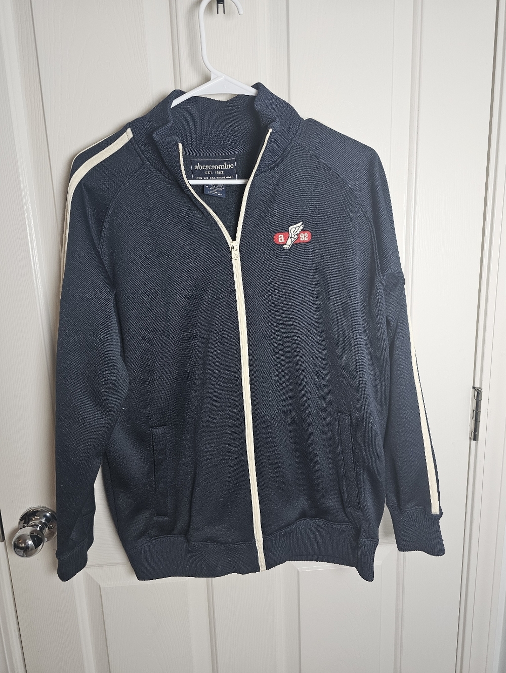 VTG Abercrombie Fitch Track Jacket Hip Hop Embroidered Y2K Logo Mens Size XL